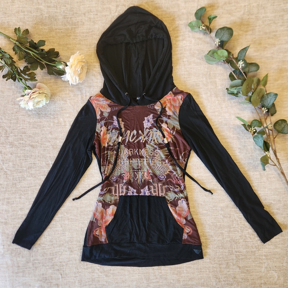 Floral & Black Blackarv Hoodie Shirt